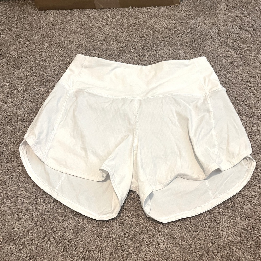 Lululemon white speed up shorts